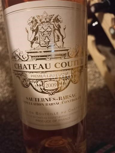 Bordeaux Barsac Premier Cru Château Coutet 2009