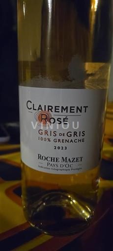 Languedoc og Roussillon Pays d'Oc Roche Mazet Clairement Rosé Gris de Gris 100% Grenache 2023