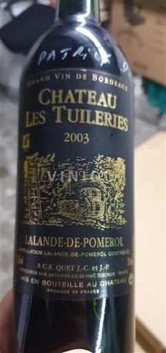 Burdeos Lalande-de-Pomerol Château Les Tuileries 2003