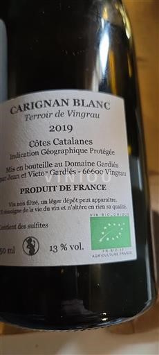 Languedoc in Roussillon Katalonske obale Domaine Gardiés Terroir de Vingrau 2019