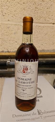 Bordeaux Sauternes Domaine Lamothe 1967