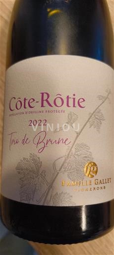 Rhône Valley Côte-Rôtie Famille Gallet Trio de Brune 2022
