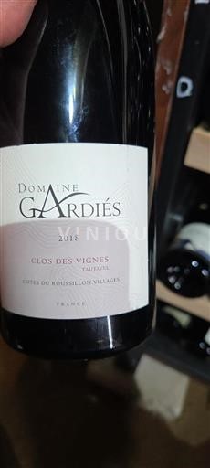 Rosellón Côtes del Roussillon Villages Domaine Gardies Clos des Vignes 2018