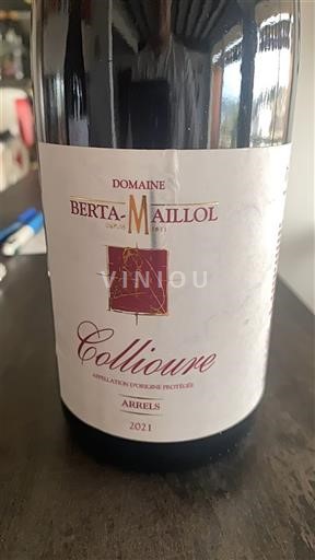 Roussillon Collioure Domaine Berta-Maillol Arrels 2021