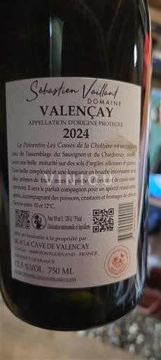 Loire Valley Valençay Domaine Sébastien Vaillant Le Poirentin-Les Cosse de la Choltière 2024