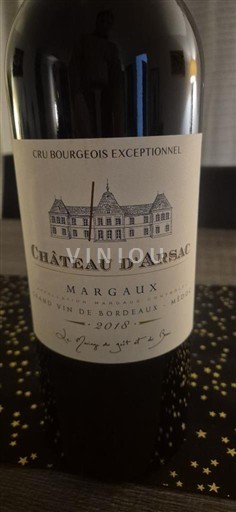 Bordeaux Margaux Château Arsac 2018
