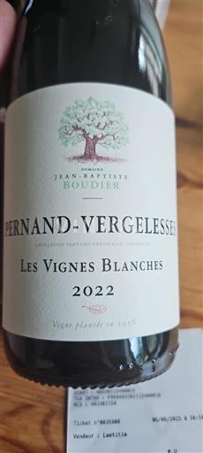 Bourgogne Pernand-Vergelesses Domaine Jean-Baptiste Boudier Les Vignes Blanches 2022