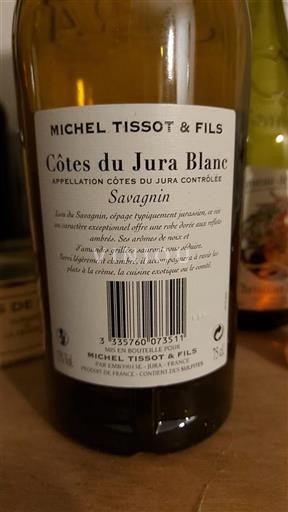 Vin Blanc sec Savagnin Michel Tissot & Fils Non millésimé France Jura Côtes-du-jura AOC