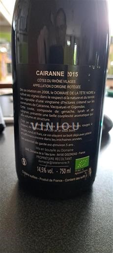 Thung lũng Rhône Cairanne Domaine La Tête Noire 2015