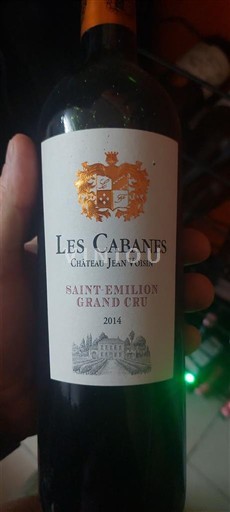 Bordoja Saint-Émilion Grand Cru Grand Cru Château Jean Voisin Les Cabanes 2014