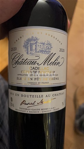 Bordeaux Côtes-de-Bordeaux Château Melin 2020