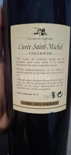 Roussillon Collioure Cellier des Templiers Saint-Michel 2006