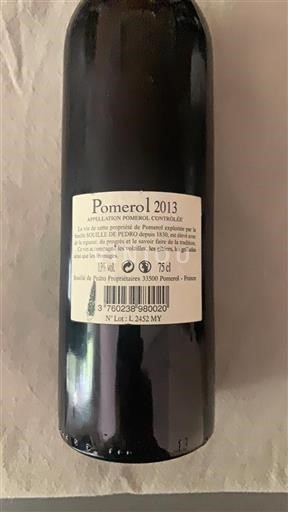 Bordeaux Pomerol Souille de Pedro 2013