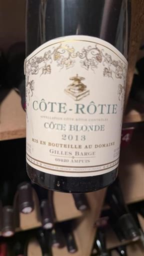 Rhônetal Côte-rôtie Gilles Barge Côte Blonde 2013