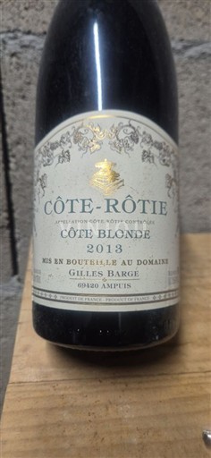 Thung lũng Rhône Côte-rôtie Gilles Barge Côte Blonde 2013