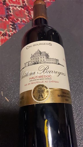 Bordeaux Haut-Médoc Cru Bourgeois Château Barreyres 2020