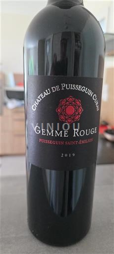 Bordeaux Puisseguin-saint-émilion Château Puisseguin Curat Gemme Rouge 2019