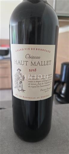 Bordeaux Không được chỉ định Château Haut Mallet 2018