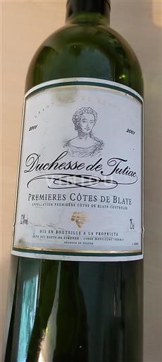 Bordeaux Ikke specificeret Duchesse de Tutiac 2001