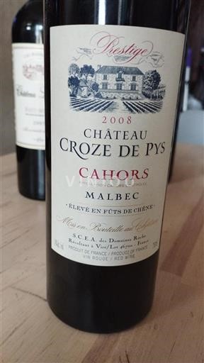Sud-Ovest Cahors Château Croze de Pys Prestige 2008