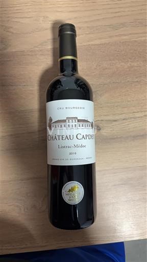 Bordeaux Listrac-Médoc Cru Bourgeois Château Capdet 2016