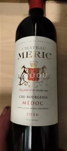 Vin Rouge sec Château Méric 2016 France Bordeaux Médoc AOC