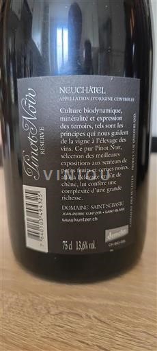 Neuchâtel Neuchâtel AOC Domaine Saint Sébaste Réserve 2019