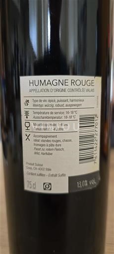 Valais Ikke specificeret Humagne Rouge 2022
