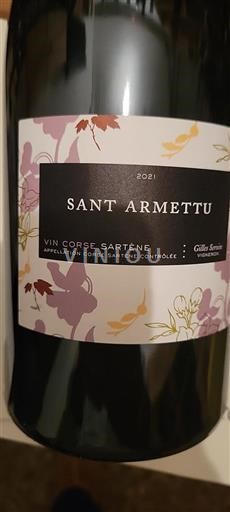 Vin Rouge sec Sant Armettu 2021 France Corse AOC