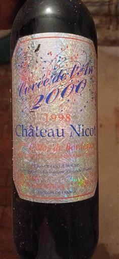 Bordeaux Côtes-de-Bordeaux Château Nicot de l'An 2000 1998