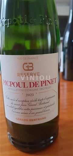Wijnen Blanc sec Réserve Gérard Bertrand 2023 Frankrijk Languedoc Picpoul-de-Pinet AOC
