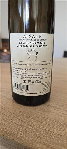 Alsace Grand Cru Cave de Beblenheim Vendanges Tardives 2016