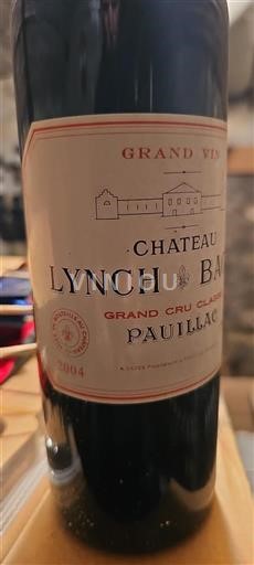 Bordeaux Pauillac Grand Cru Classé Château Lynch-Bages 2004