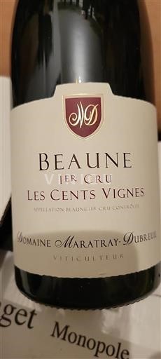 Bourgogne Beaune Premier Cru Domaine Maratray-Dubreuil Les Cents Vignes 2022