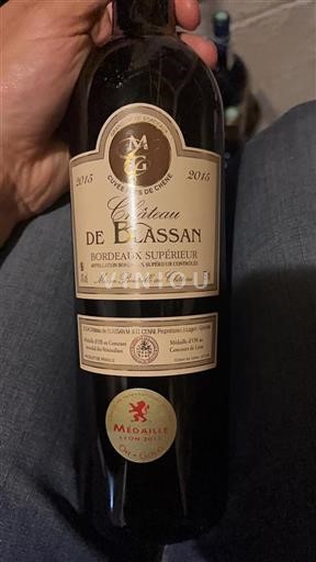 Bordeaux Bordeaux Supérieur Château Blassan Fûts de Chêne 2015