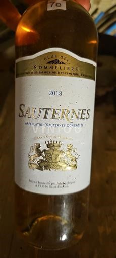 Bordéus Sauternes Club des Sommeliers 2018