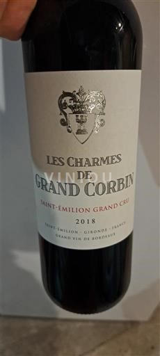 Bordeaux Saint-Émilion Grand Cru Grand Cru Grand Corbin Les Charmes de Grand Corbin 2018