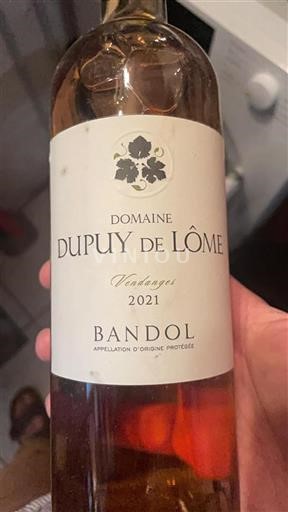 Vin Rosé sec Vendanges Dupuy de lôme 2021 France Provence Bandol AOC