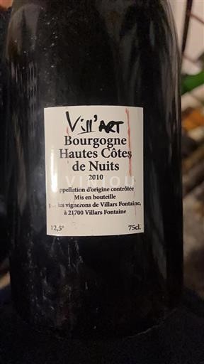 Bourgogne Ikke specificeret Vignobles Villars Fontaine Vill'art 2010