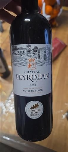 Burdeos Côtes-de-bourg Château Peyrolan 2018