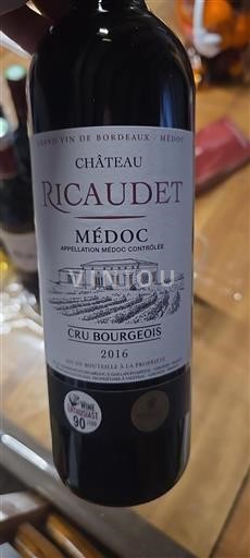 Bordeaux Médoc Cru Bourgeois Château Ricaudet 2016
