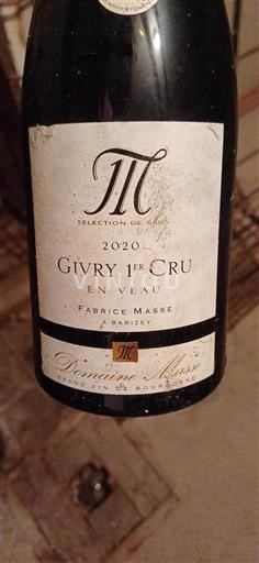 Bourgondië Givry Premier Cru Domaine Masse En Veau 2020