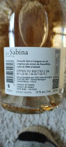 Roussillon Côtes-du-Roussillon Clos del Rey Le Sabina Platja 2024