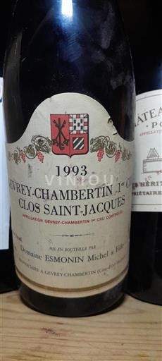Burgundy Gevrey-Chambertin Premier Cru Domaine ESMONIN Michel & Fille Clos Saint-Jacques 1993