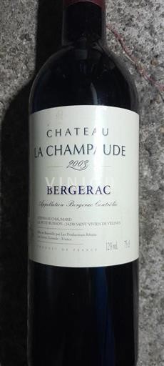 Sud-Ouest Bergerac Château La Champaude 2003