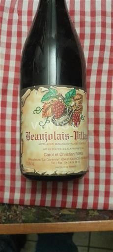 Beaujolais Beaujolais Villages Carol et Christian Paris Ikke årgangsbestemt