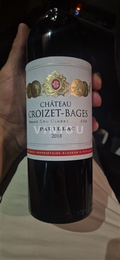 Bordeaux Pauillac Grand Cru Château Croizet-Bages 2018