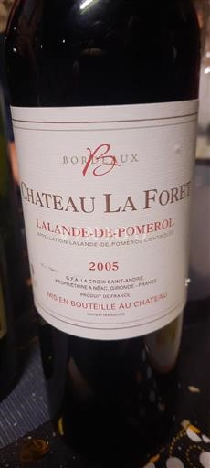 Burdeos Lalande-de-Pomerol Château La Forêt 2005