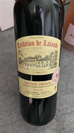 Bordeaux Listrac-Médoc Tradition de Lalande Prestige 2018