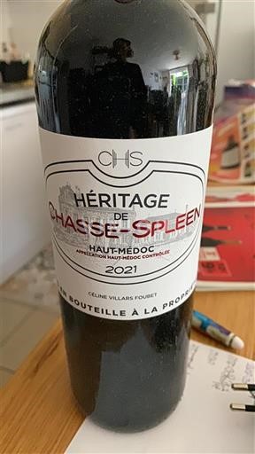 Burdeos Haut-Médoc Château Chasse-Spleen Héritage de Chasse-Spleen 2021